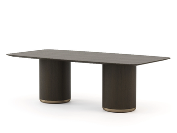 HER - Rectangular brass and wooden dining table by Stylish Club - view 2